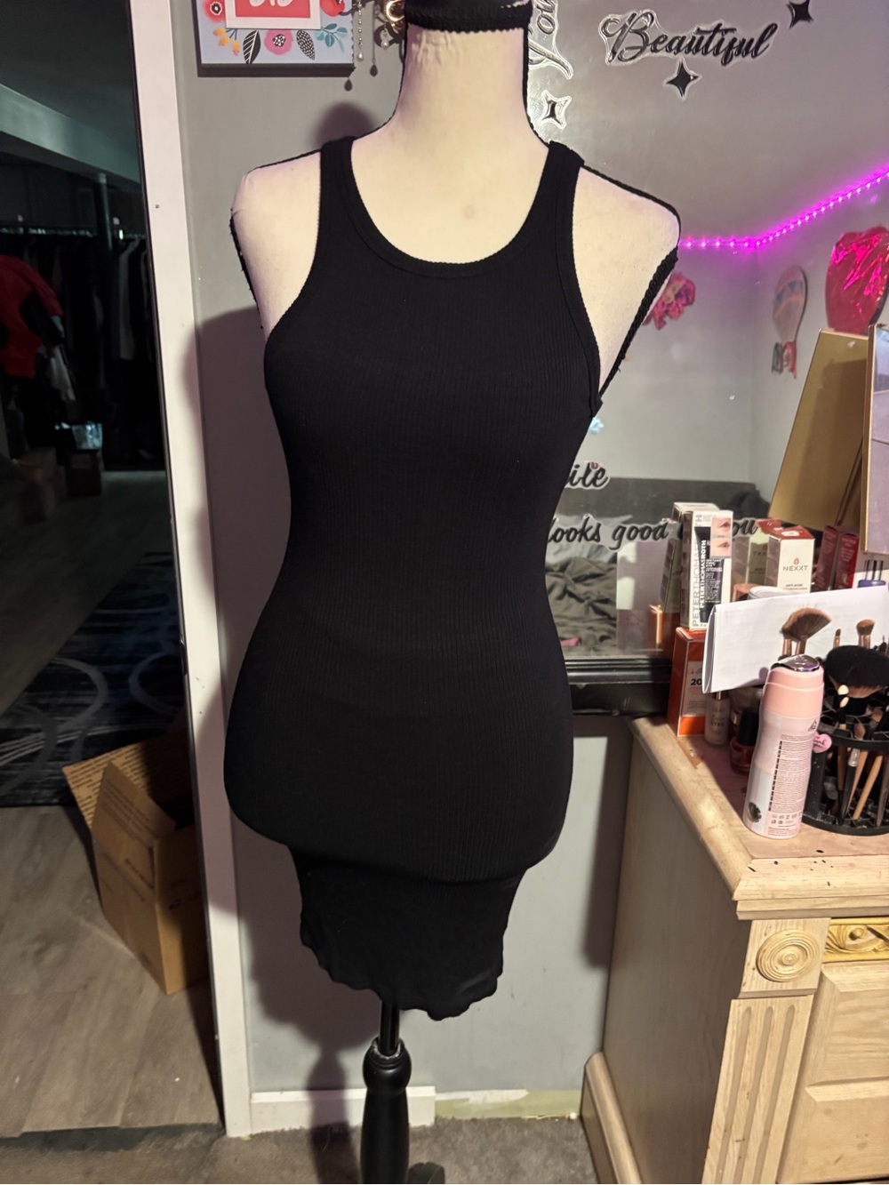Windsor Black Ribbed Bodycon Dress